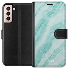 Gustaf - Pl&aring;nboksfodral till Samsung Galaxy S21 med Mint Marble