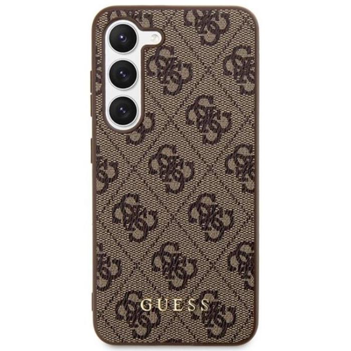Guess - Guess Galaxy S24 Plus Mobilskal Metall Guld Logo - Brun