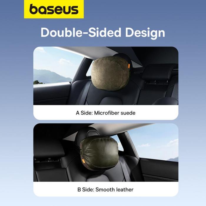 BASEUS - Baseus Bilnackstödskudde med 2 Material ComfortRide Series - Mörkgrön