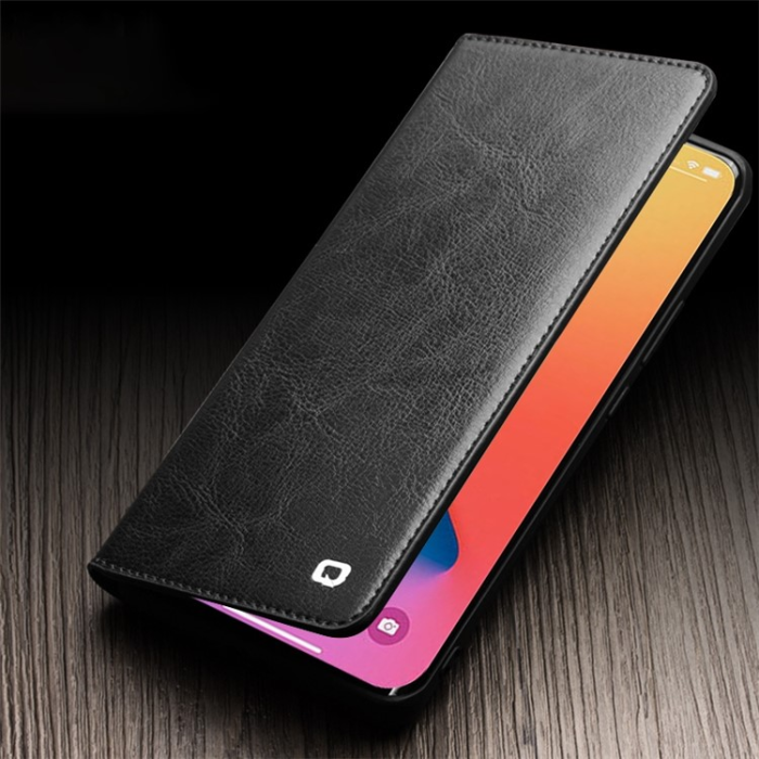 QIALINO - Qialino iPhone 14 Pro Plånboksfodral Äkta Läder Korthållare