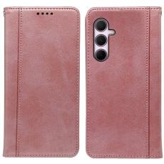 OEM - Samsung Galaxy S26 Plus Skal &Auml;kta L&auml;der Med Magnetisk St&auml;ngning - Ros&eacute;guld