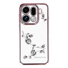 KADEM - KADEM Mobilskal till Oppo Find X9 Pro 5G Plast Blommor Rhinestones - Ros&eacute;guld