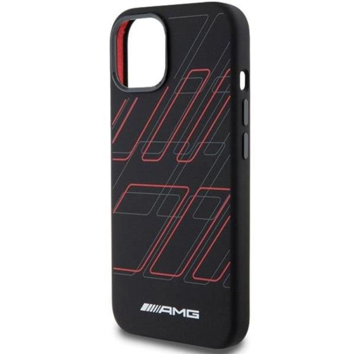 Mercedes - AMG iPhone 15/14/13 Mobilskal MagSafe Silikon Large Rhombuses