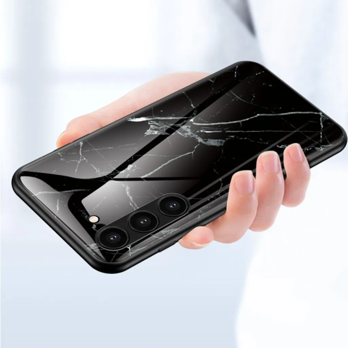 Taltech - Galaxy S23 Plus Mobilskal Marmordesign - Svart