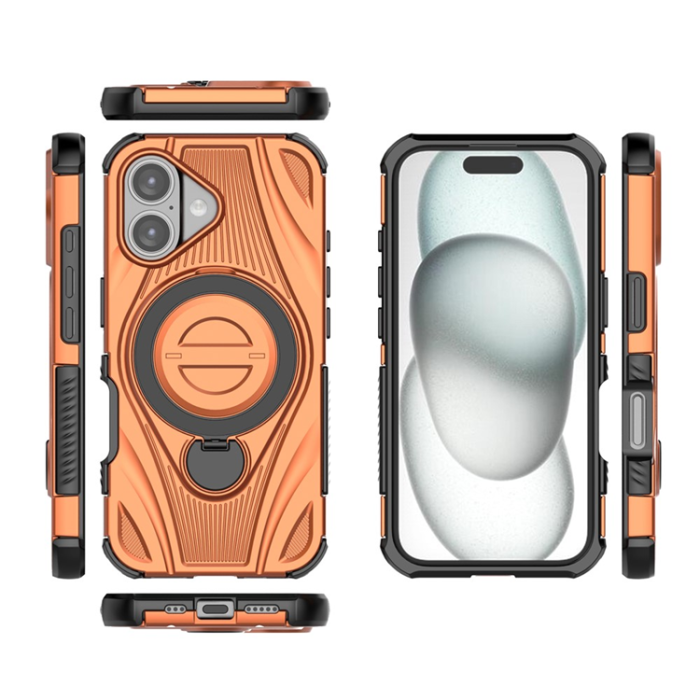 A-One Brand - iPhone 16 Mobilskal MagSafe Magnetic Kickstand - Orange