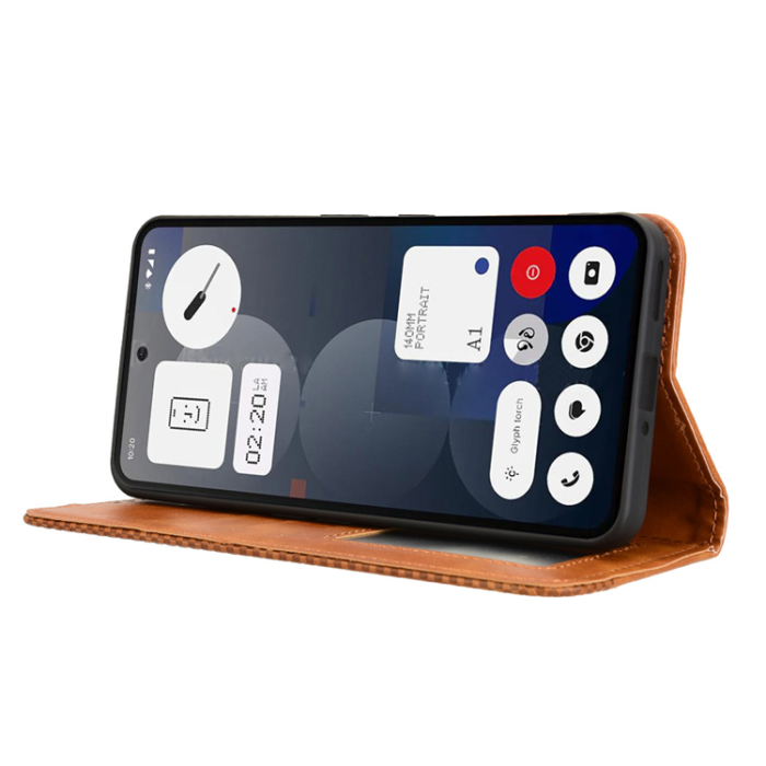 A-One Brand - Nothing Phone (3a) Pro Plånboksfodral Retro Kickstand - Brun