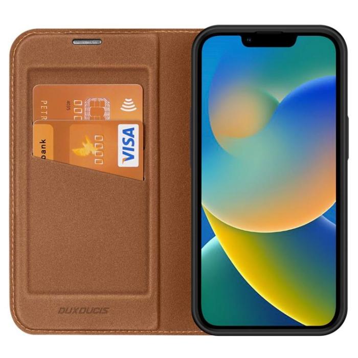 Dux Ducis - Dux Ducis iPhone 14 Plånboksfodral Skin X2 - Brun