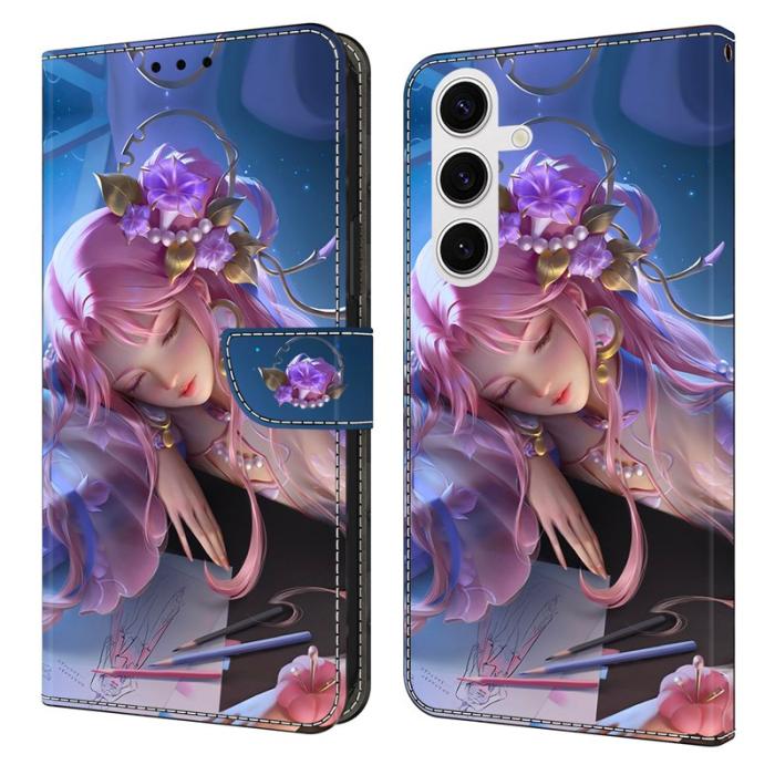 OEM - Samsung Galaxy S26 Fodral Mönstertryck Ställ Läder Flip - Sleeping Beauty
