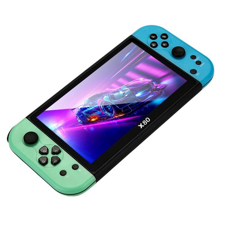 HD-Skärm 7.0"""" Handheld Game Console 20000 Games X80 (Grön Blå) | 264 | AlltMobil