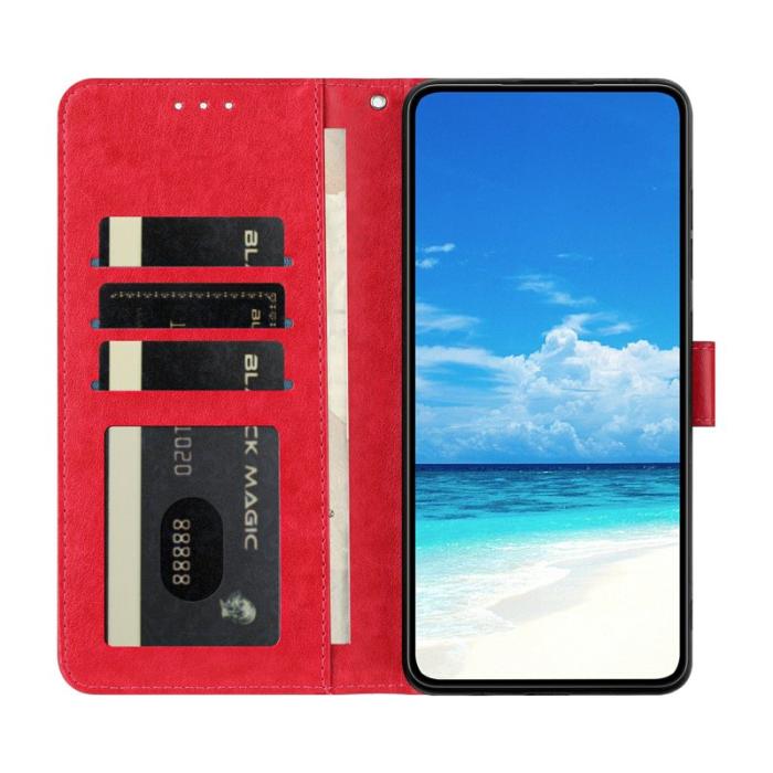 OEM - Samsung Galaxy S26 Ultra Plånboksfodral Flip Konstläder - Röd