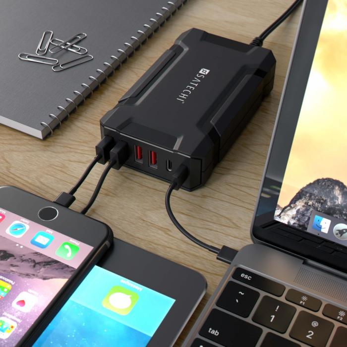UTGATT5 - Satechi 60W 6-Port Multi-Port USB Desktop Charging Station