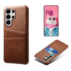 OEM - Mobilskal till Samsung Galaxy S26 Ultra Dubbelkortplats PU L&auml;der + H&aring;rd PC Brun
