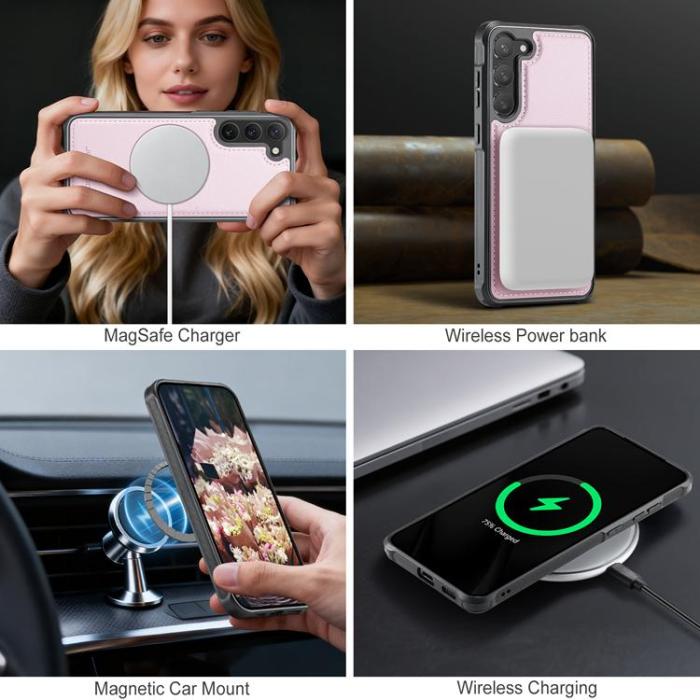 OEM - JEEHOOD Samsung Galaxy S23+ Fodral Konstläder - Rosa