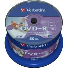 UTGATT5 - Verbatim DVD+R, 16x, 4,7GB/120min, 50-pack spindel, AZO, printable inkjet