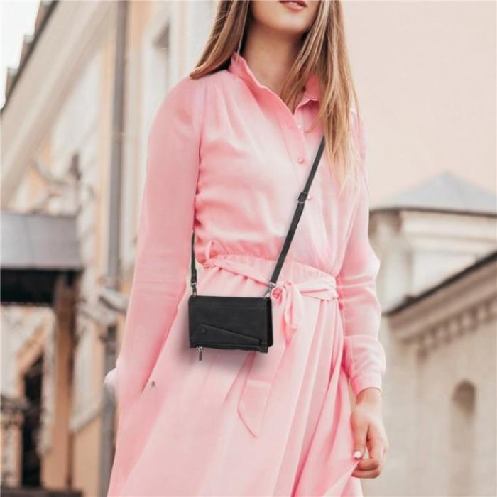 ESEBLE - ESEBLE Google Pixel 6a Plånboksfodral Zippered Kickstand - Svart