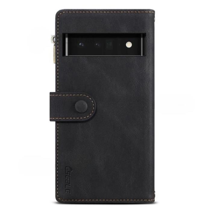 ESEBLE - ESEBLE Google Pixel 6a Plånboksfodral Zippered Kickstand - Svart