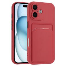 A-One Brand - iPhone 16 Plus Mobilskal Korthållare TPU - Hagtornsröd