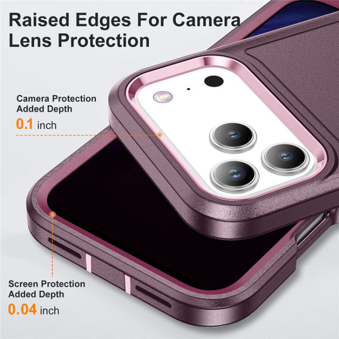 A-One Brand - iPhone 17 Pro Max Mobilskal Kickstand Silikon - Lila/Rosa