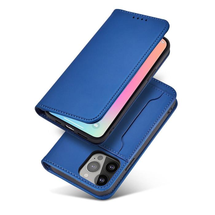OEM - iPhone 13 Plånboksfodral Magnet Stand - Blå