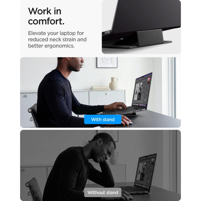 Spigen - Spigen Laptop och Surfplattaställ Slimfold LD201-S8 - Rymdgrå