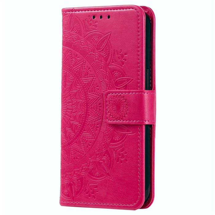 OEM - Galaxy A24 4G Plånboksfodral Imprinted Mandala Flower - Magenta