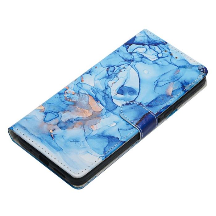 OEM - Samsung Galaxy A37 Plånboksfodral Konstläder - Blå Marmor