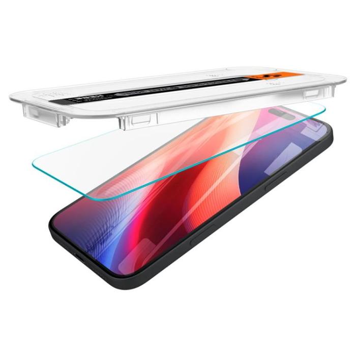 Spigen - Spigen iPhone 15/16 Härdat Glas Skärmskydd 'EZ' Fit - Clear