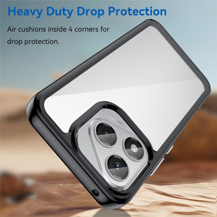 A-One Brand - Mobilskal till Honor X70i / 400 Lite 5G Skyddande klar - Svart