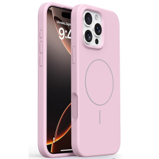 A-One Brand - iPhone 16 Pro Max Mobilskal MagSafe Liquid Silikon Microfiber - Rosa