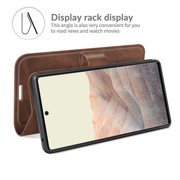 UTGATT1 - Folio Flip Läder Plånboksfodral Google Pixel 6 - Coffee
