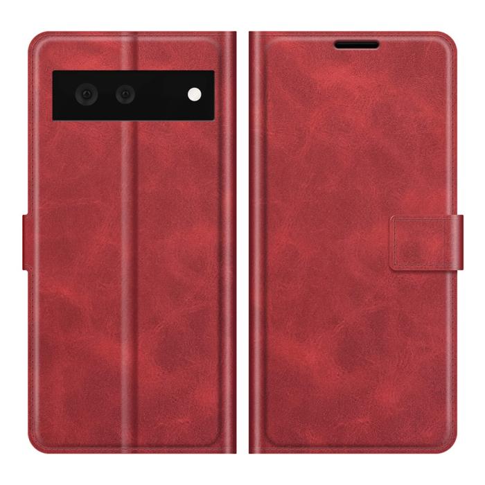 A-One Brand - Folio Flip Läder Plånboksfodral Google Pixel 6 - Röd
