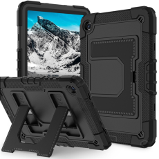 A-One Brand - Galaxy Tab A9 Plus Skal Kickstand Med Rem Anti Drop - Svart