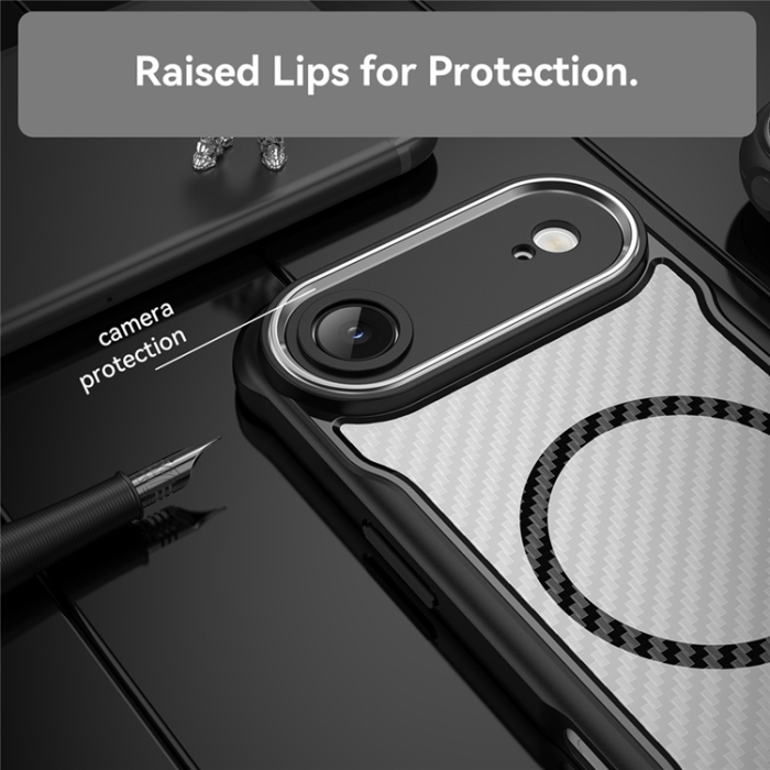 A-One Brand - iPhone 17 Air Mobilskal MagSafe Carbon Fiber - Svart