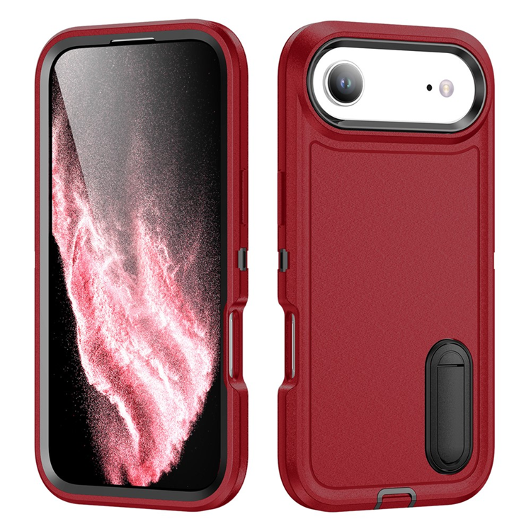 iPhone Air Mobilskal Kickstand Silikon - Röd/Svart | 2353 | AlltMobil