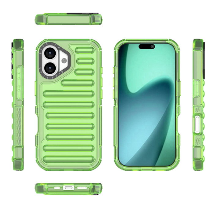 A-One Brand - iPhone 17 Mobilskal Stripe Design Detachable - Grön