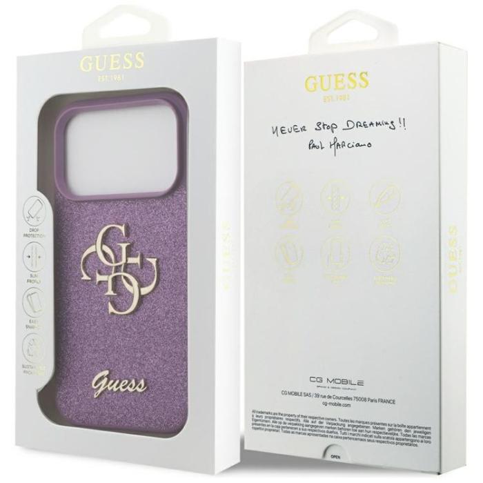 Guess - Guess iPhone 17 Pro Mobilskal Fixed Glitter Big 4G - Lilac