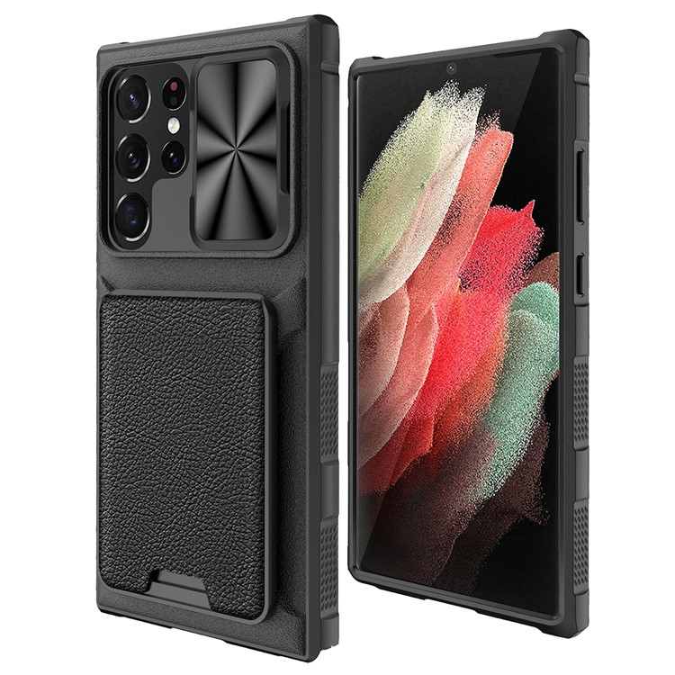 Mobilskal till Galaxy S23 Plus Korthållare Kamera Slider - Svart | 2353 | AlltMobil