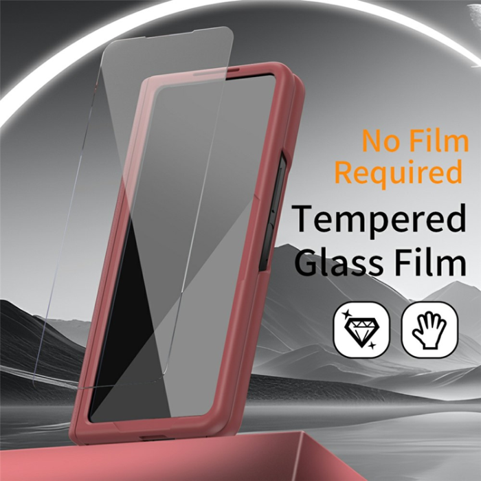 A-One Brand - Galaxy Z Fold 7 Mobilskal Kickstand Hard PC Anti-Drop - Röd