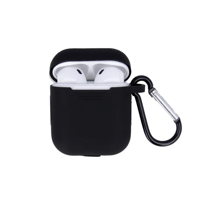 OEM - Svart Skal med Krok för Airpods / Airpods 2 - Hållbart Skydd