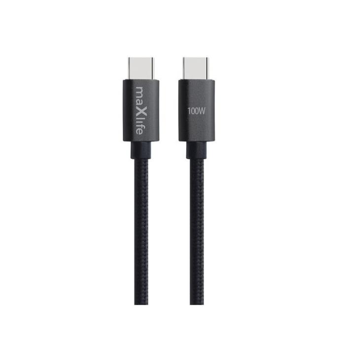 Maxlife - Maxlife USB-C - USB-C Kabel 2 m 100W - Svart