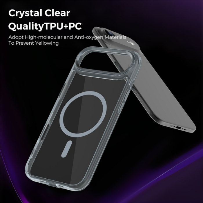A-One Brand - iPhone Air Mobilskal MagSafe TPU+PC Transparent - Titangrå