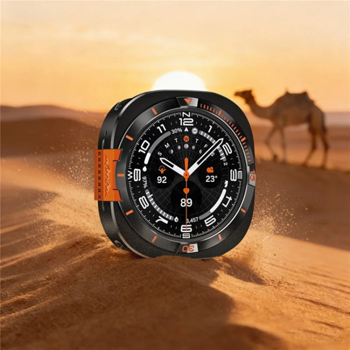 A-One Brand - Metallskal För Galaxy Watch Ultra 47mm (2025) - Svart/Orange