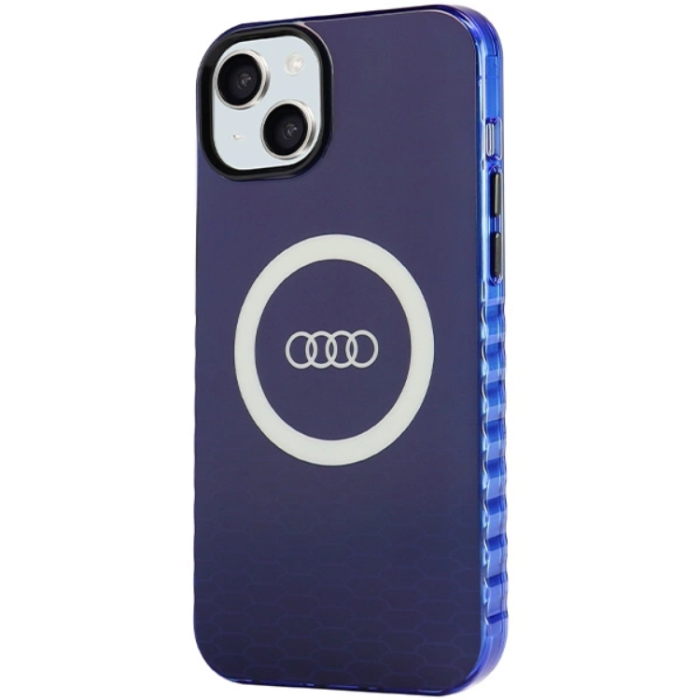 Audi - Audi iPhone 15/14 Plus Mobilskal Magsafe IML Big Logo - Blå
