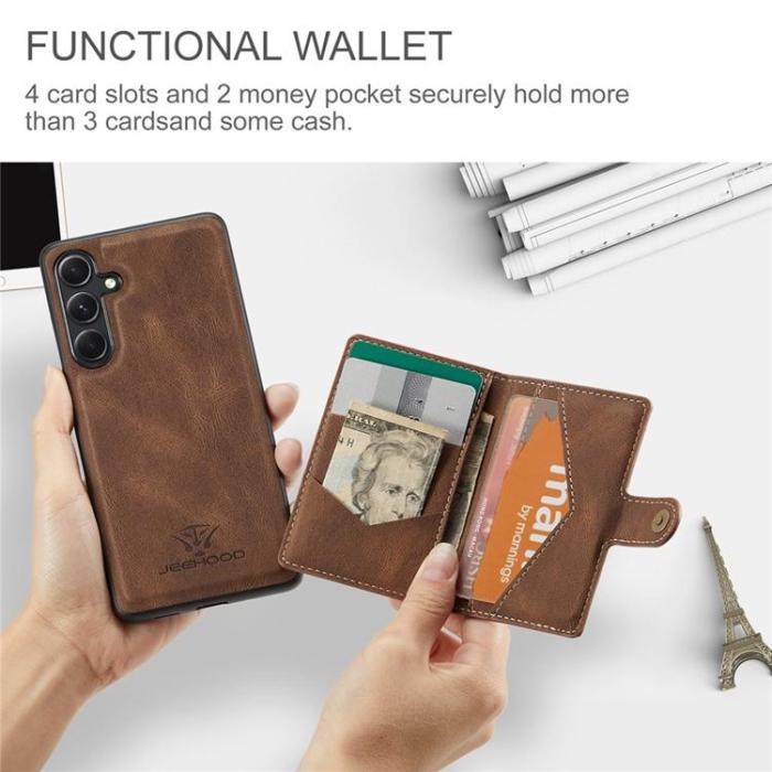OEM - JEEHOOD Samsung Galaxy A13 5G Mobilskal Konstläder med Kortfack - Brun