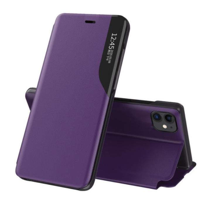 Ruhtel - Eco Läder View Fodral iPhone 13 Pro - Lila