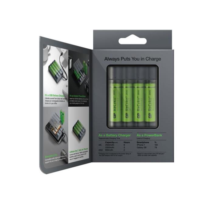 UTGATT1 - GP Charge AnyWay Batteriladdare och Powerbank 2600 mAh