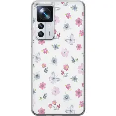 Gustaf - Mobilskal till Xiaomi 12T Pro med Blommor och fj&auml;rillar