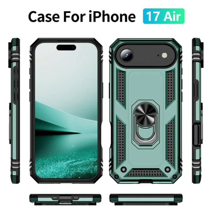A-One Brand - iPhone 17 Air Mobilskal med Kickstand - Svartgrön