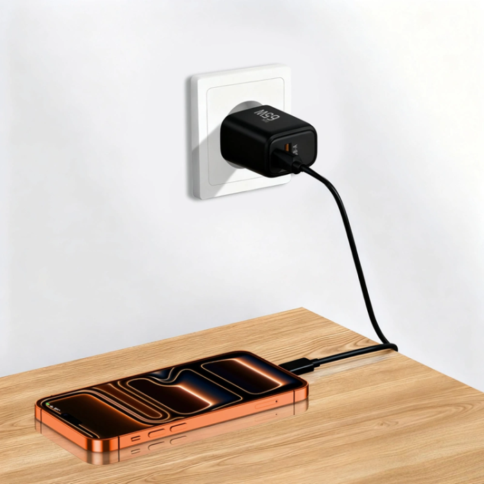 Tech-Protect - Tech-Protect 2-Port Snabbladdare PD 65W/QC3.0 NCA65W-GAN - Svart