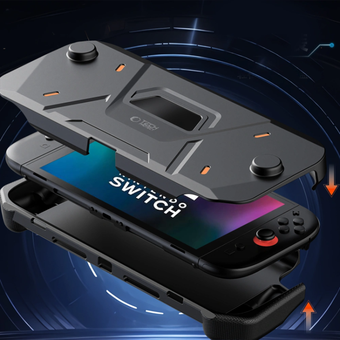 Tech-Protect - Tech Protect Nintendo Switch 2 Fodral Carbonox - Svart